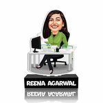 Personalized Gift for Working Women - Toony Caricature Standee With Customized caption for Female Employees & Boss | Coolest Gift for Employee Appraisals & Farewells (Boss Caricature Female - IT)