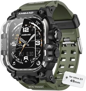 amBand for Apple Watch Ultra 2/1 Case, M3 Tactical Shockproof Band with Screen Protector for iWatch 49mm, Perfect Accessories for Fitness/Outdoor Enthusiasts Military Fans Fashion Seekers - Army Green