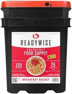 READYWISE - Breakfast Bucket, 120 Servings, Emergency, MRE Meal, Food Supply, Premade, Freeze Dried Survival Food for Hiking, Adventure & Camping Essentials, Individually Packaged, 25 Year Shelf Life