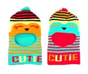 Unisex Woolen Monkey Caps for Babies (Set of 2) | Soft Muffler Cum Scarf Set | Light Weighted Cap | Baby Birthday Gifts (1-3 Years, Multicolor 2)