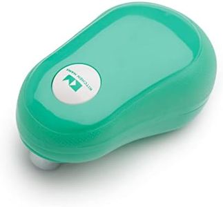 Kitchen Mama One Touch Electric Can Opener: Open with Simple Press of A Button - Auto Stop As Task Completes, Ergonomic, Smooth Edge, Food-Safe, Battery Operated (Teal)