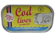 Threeline Icelandic Natural Cod Liver in Own Oil 121g / 4.3 Oz (5)