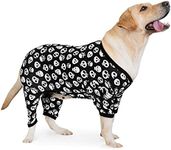 CuteBone Big Dog Clothes Pitbull Golden Retriever Post Surgery Suit Stretchy Calming Anxiety Pet Pajamas Shirts Shedding Suits Onesie for Medium/Large Sized Dogs Labrador Bully ZP03L