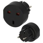 Brennenstuhl travel plug / travel adapter (travel socket outlet adapter for connecting electrical devices with British Standard plug system in countries with earthing contact plug system) black