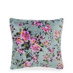 Vera Bradley Women's Fleece Decorative Throw Pillow With Removeable Hypoallergenic Insert, Rosy Outlook, One Size