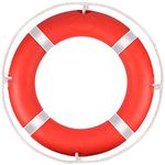 WTMORE 23'' Boat Safety Throw Rings, Ring Buoy with White Rope and Reflective Tape, Emergency Use Life Ring (1pack)- Orange