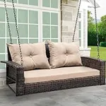 YITAHOME Wicker Hanging Porch Swing