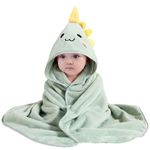 HiABsee Baby Towels with Hood Ultra Soft Hooded Baby Towels Newborn, Unique Animal Design Baby Bath Towel for Boy and Girl, Dinosaur