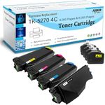 4 Packs Compatible Toner Cartridge TK5270 TK-5270 for Kyocera Ecosys P6230cdn M6230cidn M6630cidn M6230cidnt Printers 8000 Pages for TK5270K 6000 Pages 70C TK5. 270M TK5270Y