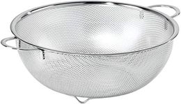 FRESHOME Multipurpose Stainless Steel Collander for Washing Rice,Fruits,Vegetables and Grains to Filter Easily in The Kitchen Bowl (Large)