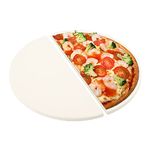 SUONA Half-Moon Pizza Stone Ceramic Heat Deflector Plates Setter for Kamado Joe Classic I II III Baking Stone for Large Big Green Egg convEGGtor Barbecue Accessories 15" Cooking Stone 2 Pack