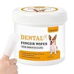 Kopmath Dog Dental Wipes, Dog Teeth Cleaning Wipes, Reduce Plaque & Tartar, Freshen Breath, Pre-Soaked Pet Dental Care Finger Wipes for Dogs & Cats, Portable Disposable Dog Tooth Wipes Pad, 50 Count