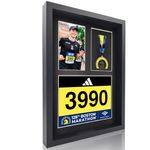 MedalAwardsRack 3 in 1 Shadow Box Display (Medal, Race Bibs, and Photo Display) – Marathon Medal Display, Marathon Medal Frame, Triathlon and Running Bib Holder.