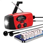 【2024 Newest】 5000mAh Emergency Weather Radio, AM/FM/NOAA Hand Crank Solar Powered Radio with Weather Alert, Emergency Phone Charger, 1W 4 Modes Flashlight, SOS Alarm, Earphone Jack, for Emergency