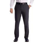 Kenneth Cole REACTION Men's 4-Way Stretch Solid Gab Slim Fit Dress Pant, Black, 36W x 32L