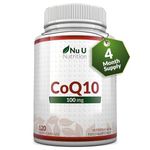 Ubiquinone CoQ10-120 Vegan Capsules - 4 Month Supply - 100% Pure & Naturally Fermented Coenzyme Q10 Supplement not Ubiquinol - Made in The UK - Nu U Nutrition