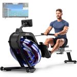 JOROTO MR29 Rowing Machine, 28L Water Tank Rowing Machine for Home Use 45°Incline Enhanced Resistance Rower 350 LBS Weight Capacity Bluetooth Connection 30 Days Kinomap APP Membership