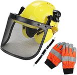 Chainsaw Safety Helmet Kit, Forestry Safety Helmet with Visor, Ear Muffs and Chainsaw Gloves, Protective Chainsaw Helmet, Face & Hearing Protection System - 3 in 1 Forestry Helmet System