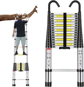 4.4M Telescoping Ladder – 14.5FT Metal, Non-Slip, Collapsible, 330lb Capacity