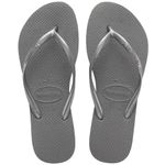 Havaianas Women's Slim Flip Flop, Steel Grey, 37 BR/7/8 M US