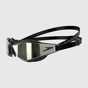 Speedo Fastskin Hyper Elite Mirror Gafas de natación Unisex Adulto, Negro/gris óxido/cromo, One Size