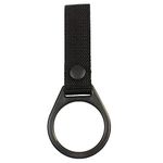 ROCOTACTICAL Police Night Stick Ring Holder, D/C Cell Web Flashlight Holder for Duty Belt, Slide-on Style (Web Nylon Black)