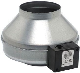 Fantech FG 6M Inline Centrifugal Duct Fan, Metal Housing, 418 CFM, 120V, 6"