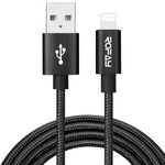 ROFAY 2ft iPhone Charger Cable [Mfi-Certified] Nylon Braided High Speed 2FT USB-A to Lightning Cable Compatible for iPhone 14 13 Pro Max/12/11 Pro/XS/XR/X/8/7/6/5/iPad (2ft, Black)