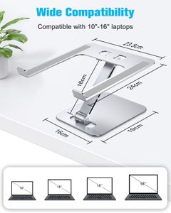 Babacom Laptop Stand – Adjustable, Silver Aluminum