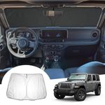 GAFAT Compatible with Jeep Wrangler JL 4XE 2018-2024 Sunshades Front Window Indoor, Wrangler 2023 Windscreen Parasol Sun Visor Sun Protection, Cooling, UV Protection, Wrangler 4xe Accessories