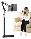 Telescopic Tablet iPad Floor Stand Holder - 2024 Upgraded Height Liftable & Arm Angle Adjustable, Compatible with iPad Mini Air Pro, Tab, Kindle, Switch, Galaxy Tab, Cell Phones (4.7''-13'')