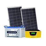 Servotech Complete Solar Power Combo with 165W Solar Panel (2PCS) + 75Ah Solar Battery + 800VA Solar Inverter | 60-Months Solar Battery Warranty & 25-Year Solar Panel Performance Guarantee