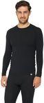 DANISH ENDURANCE Base Layers Men, Long Sleeve Top, Merino Wool, Thermals Men, Warm Winter Thermal Underwear, with or Without a Zipper, Black, L