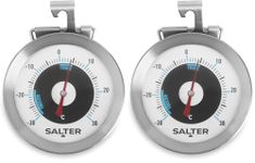 Salter 517 SSCR Fridge Thermometer – Stainless Steel Large Dial Temperature Gauge, Waterproof Freezer Thermometer, Easy Read, Hang Up Or Stand, Temp. Range -30 To 30°C, Safe Food Zones Markers