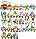 Alphabet Train Bulletin Board Set Animals Alphabet Cards Alphabet Line for Classroom Wall Letters Banner Decor Early Learning Bedroom Nursery Playroom Decorations Children Kids Teens