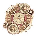 ROKR 3D Wooden Puzzle 12" Wall Clock – DIY 168 PCS Mechanical Model Toys Home Decor, Elegant Gifts for Teens/Adults (Zodiac Wall Clock)