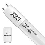 Bright Source 4ft (1199mm) 18w LED T8 Tube, 1800lm, 6000K Daylight White, Replacement for 36w T8 Fluorescent, Starter Included - Direct Mains or for use with Switch Start Fitting with Magnetic Ballast