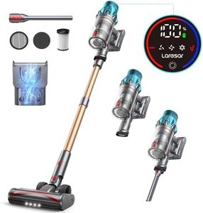 Laresar Ultra 7 Cordless Vacuum Cleaner 550W/45Kpa Stick Vacuum Cleaner with Touch Screen, Up to 60 Mins Runtime, Lightweight Handheld Vacuums for Hardwood Floor Carpet Car Pet Hair