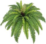 Galebeiren Artificial Ferns for Outdoors & Indoors, 40in Large Faux Ferns 39 Fronds Fake Boston Fern Plant for Planter Garden Porch Entrance Home Windowsill Yards Farmhouse Decoraction (1 Stem)