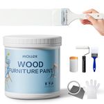 Mollor Matte Finish Wood Paint for Furniture, Durable Cabinet Countertop Paint Easy Application for DIY Projects, Wood, Metal, Home Decor and More(1000g, White with Tools)