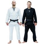 SCRAMBLE Standard Issue V3 BJJ Gi. Brazilian Jiu Jitsu Gi Kimono For Men, Includes Preshrunk Pants & Top. 100% Cotton Kimono, Training Uniform For BJJ, Karate, Judo & Martial Arts Sport - White, A3