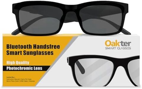 OAKTER Smart Glasses with Wireless Bluetooth | Hands-Free Calling | Open Ear Music | Sport Headset | Intelligent Eyewear | Connect with Your Mobile/Tablet | Black