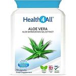 Aloe Vera Gel 6000mg 90 Capsules (V) (not Tablets) Digestive Health. Acid-Alkaline and pH Balance. Vegan. Made in The UK by Health4All