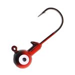 Temorah Fishing Lures Jig Heads ,Ball Heads 1/32oz-1oz,Sharp Fishing Hooks for Freshwater or Saltwater (Fluorescent Red/Black, 1/4OZ 40PCS)