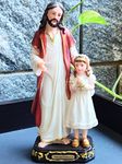 Breeze Handicrafts Christian Gift Polyresin Statue of Jesus and Holy Communion Gift to Girl Jesus murti Statue Catholic Religious Showpiece Decor PRST 014G,Multicolor