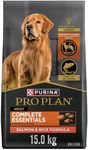 Purina Pro Plan Dry Dog Food, Complete Essentials Shredded Blend Salmon & Rice - 15 kg Bag (1 Pack)