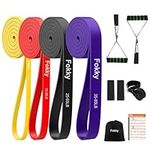 Resistance Bands Set, 4 Levels Exercise Bands for Men Women,Pull Up Bands Gym for Crossfit Fitness Strength Training Yoga- with Door Anchor,Handles, Protective Covers, Bag and Training Instruction