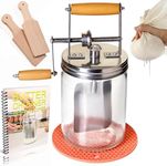 Dazey Butter Churner - Cheese Cloth, Butter Paddles, Recipe Book INCLUDED- Hand Crank Butter Churn- Manual Butter Maker- Create Delicious Homemade Butter With Your Own Hand Crank Dazey Churner