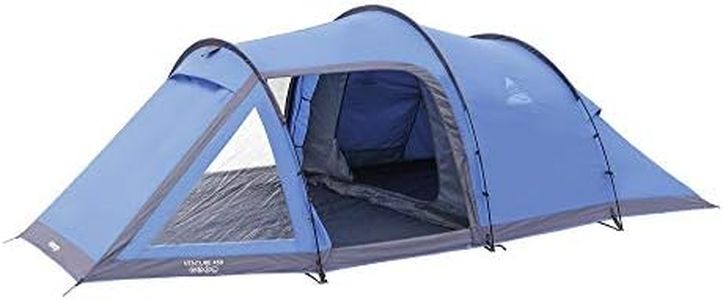 Vango Venture 450 Tunnel Tent for 4 People [Amazon Exclusive] with Large Porch Living Area - Waterproof, River Blue