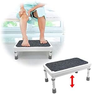 Medical Foot Stool Metal Step Platform Heavy Duty Adjustable Stepping Stool Anti Skid Bed Stairs for Adults Disability Aids Mobility Equipment Bed Step Stools for High Beds, Nursing, SUV Car - 750LBS